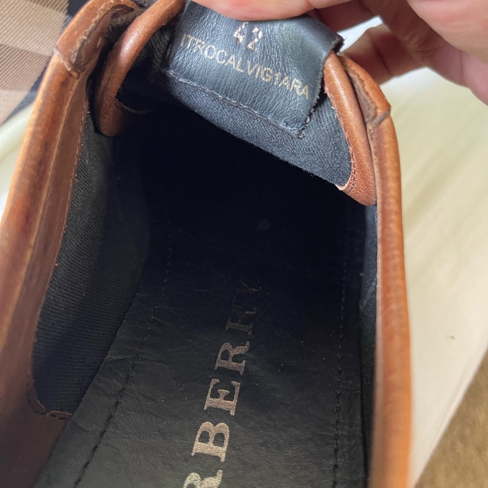 Burberry Leather Plaid Sneakers - Picture 3 of 4